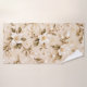 Elegant White Floral Olive Gold Botanical Pattern Bath Towel
