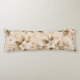Elegant White Floral Olive Gold Botanical Pattern Body Pillow