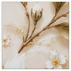 Elegant White Floral Olive Gold Botanical Pattern Fabric