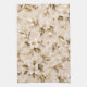 Elegant White Floral Olive Gold Botanical Pattern Kitchen Towel