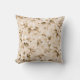 Elegant White Floral Olive Gold Botanical Pattern Throw Pillow