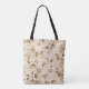 Elegant White Floral Olive Gold Botanical Pattern Tote Bag