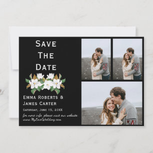 Elegant White Floral Photo Save the Date