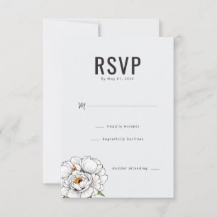 Elegant White Floral RSVP Card