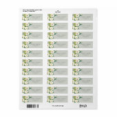 Elegant White Floral | Sage Mint Return Address Label (Full Sheet)