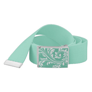 Elegant White Floral Swirl Belt