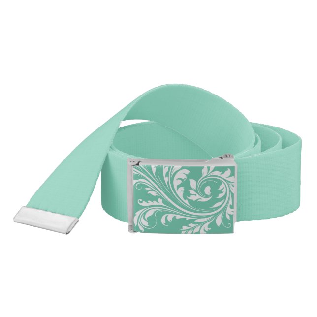 Elegant White Floral Swirl Belt (Snake)