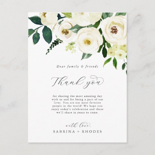 Darling Souvenir White Floral Thank You Card ... - UK