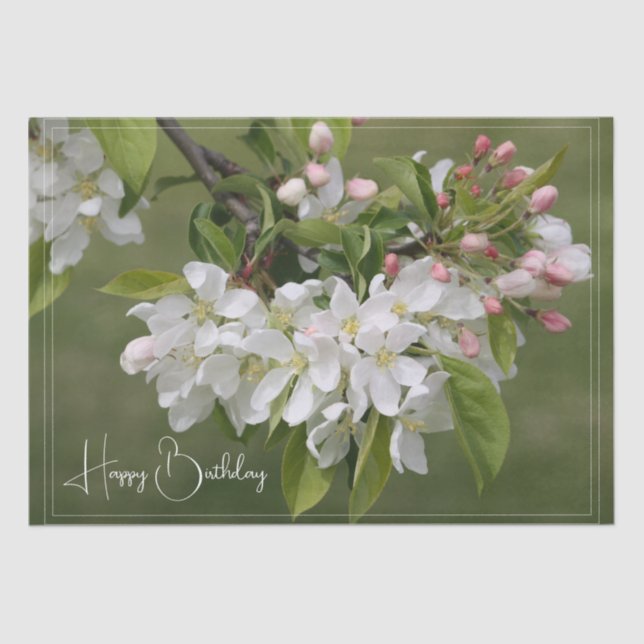 Elegant White Floral Tissue Paper (Front)