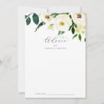 Elegant White Floral Wedding Advice Card<br><div class="desc">This elegant white floral wedding advice card is perfect for a classic wedding and can be used for any event. The modern vintage design features beautifully romantic ivory and cream watercolor rose and peony flowers with dark green leaves, greenery and botanicals. These advice cards can be used as a guestbook...</div>