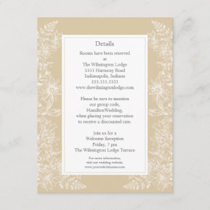 Elegant White Floral Wedding Details Enclosure Card