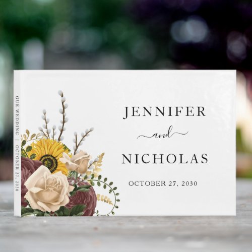  Elegant White Floral Wedding Guest Book