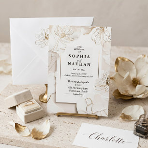 Elegant White Floral Wedding Invitation   Customiz