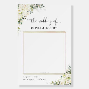 Elegant White Floral Wedding Photo Prop Foam Board
