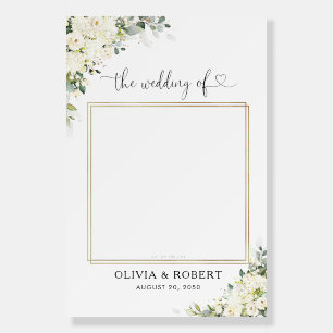 Elegant White Floral Wedding Photo Prop Foam Board