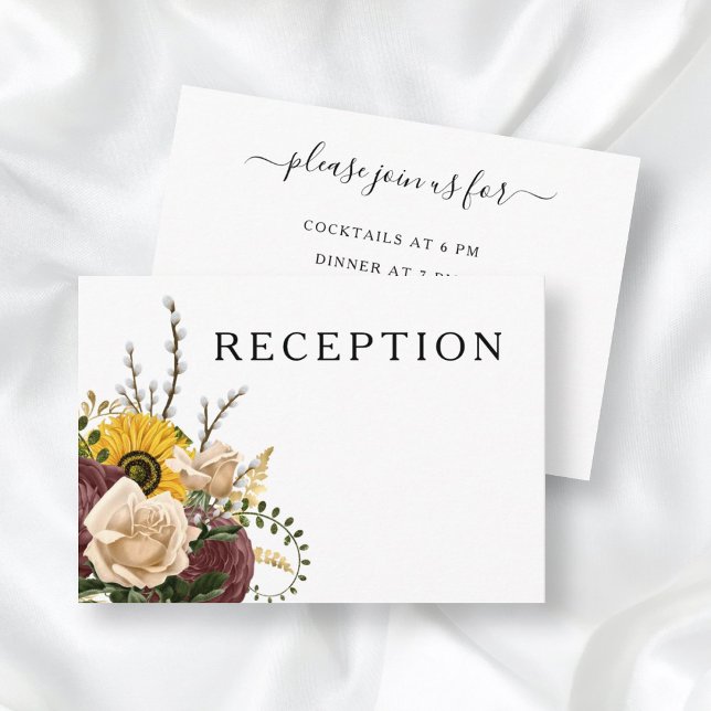  Elegant White Floral Wedding Reception Enclosure Card (Creator Uploaded)