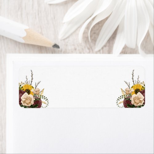  Elegant White Floral Wedding Return Address Label