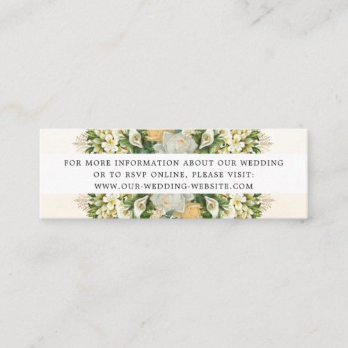 Elegant White Floral Wedding Website RSVP Card
