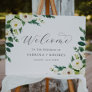 Elegant White Floral Wedding Welcome Foam Board
