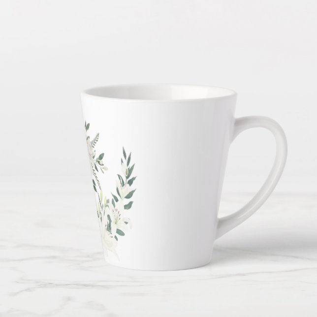 Elegant White Floral Wreath Cup Design (Right)