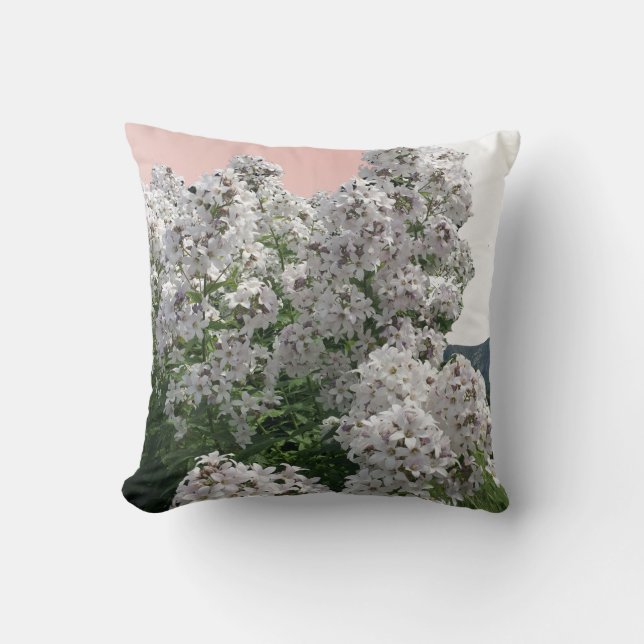 Elegant White Flower Blossoms Throw Pillow (Front)