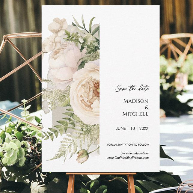 Elegant White Flower Bouquet Watercolor  Save The Date (Creator Uploaded)