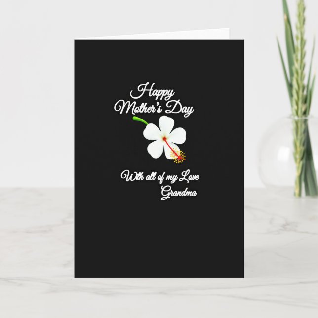 Elegant White Flower Day Card (Front)