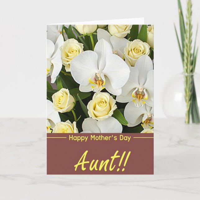 Elegant White Flower Mother Card (Front)
