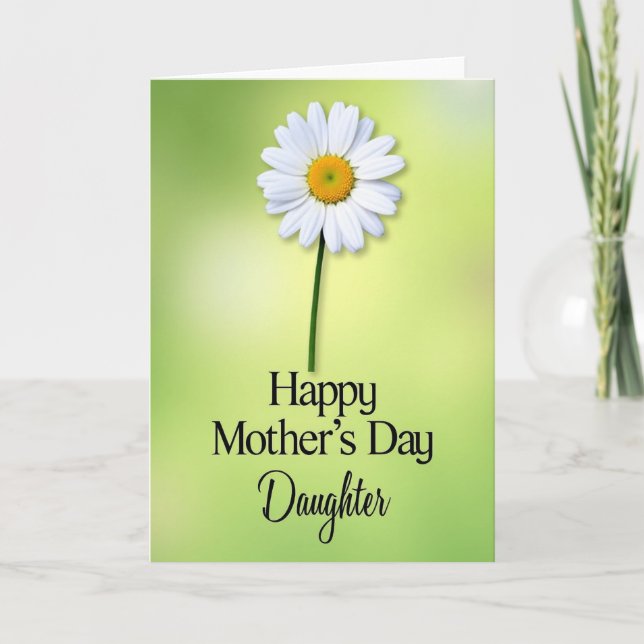 Elegant White Flower Mothers Card (Front)