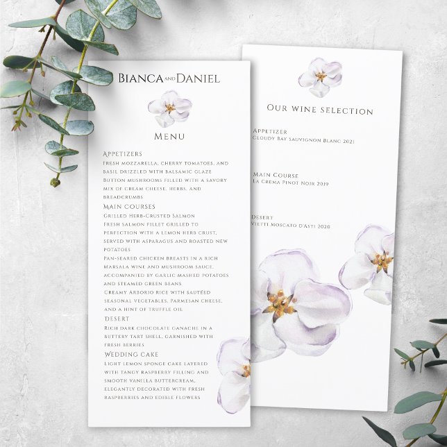 elegant White Flower Spring Blossom Flat Menu (Creator Uploaded)