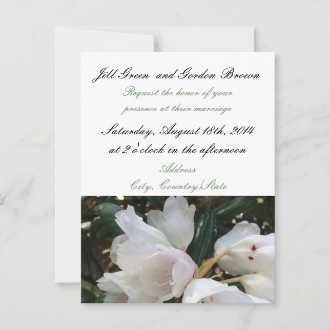 Elegant White Flower Wedding Invitation (Front)
