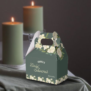 Elegant White Flowers Bridal Shower Favor Boxes