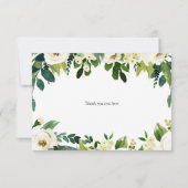 Elegant White Flowers Elegant Thank You Card (Back)