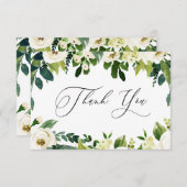 Elegant White Flowers Elegant Thank You Card (Front/Back)