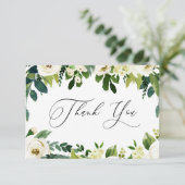 Elegant White Flowers Elegant Thank You Card (Standing Front)