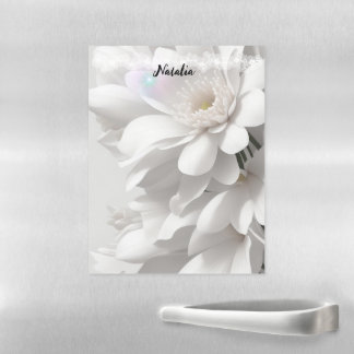 Elegant White Flowers Magnetic Dry Erase Sheet