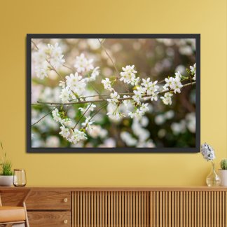 Elegant White Flowers Matte Poster Print