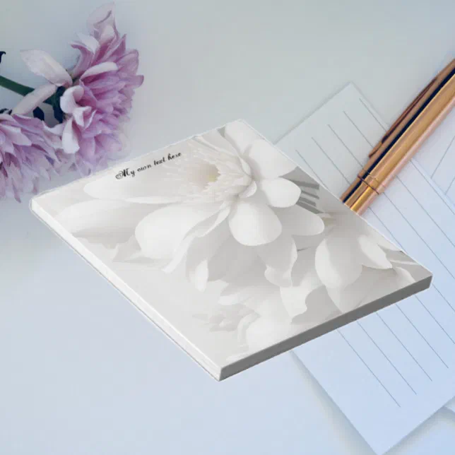 Elegant White Flowers Notepad | Zazzle