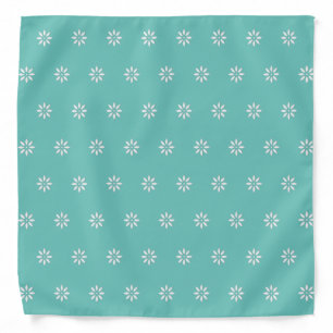 Elegant white flowers on teal bandana