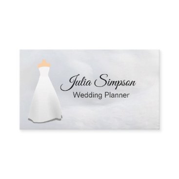 Elegant, White Fluffy, Wedding Dress Business Card Elegant, White Fluffy, Wedding Dress Business Card