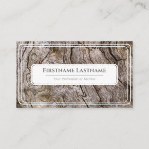 Elegant white framed wooden style wood grain gray business card