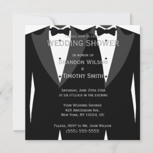 Elegant White Gay Wedding Shower Invitations