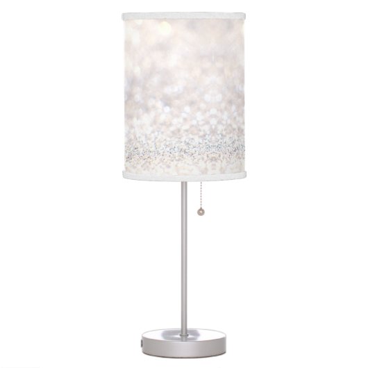 Elegant white glitter lamp shade (Left)