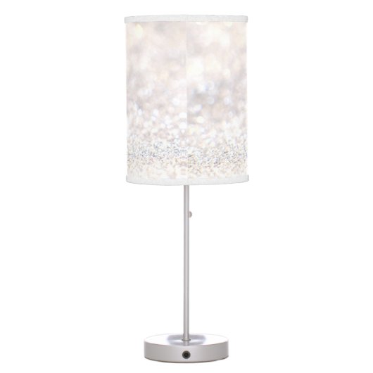 Elegant white glitter lamp shade (Back)