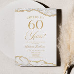 Elegant White Gold Agate 60th Birthday Party Invitation<br><div class="desc">This is an Elegant White Gold Agate 60th Birthday Party Invitation!</div>