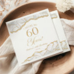 Elegant White Gold Agate 60th Birthday Party Napkins<br><div class="desc">This is an Elegant White Gold Agate 60th Birthday Party Paper Napkins!</div>