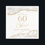 Elegant White Gold Agate 60th Birthday Party Napkins<br><div class="desc">This is an Elegant White Gold Agate 60th Birthday Party Paper Napkins!</div>