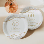 Elegant White Gold Agate 60th Birthday Party Paper Plates<br><div class="desc">This is an Elegant White Gold Agate 60th Birthday Party Paper Plates!</div>