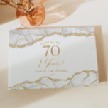 Elegant White Gold Agate 70th Birthday Party Guest Book<br><div class="desc">This is an Elegant White Gold Agate 70th Birthday Party Guest Book!</div>