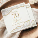 Elegant White Gold Agate 70th Birthday Party Napkins<br><div class="desc">This is an Elegant White Gold Agate 70th Birthday Party Paper Napkins!</div>